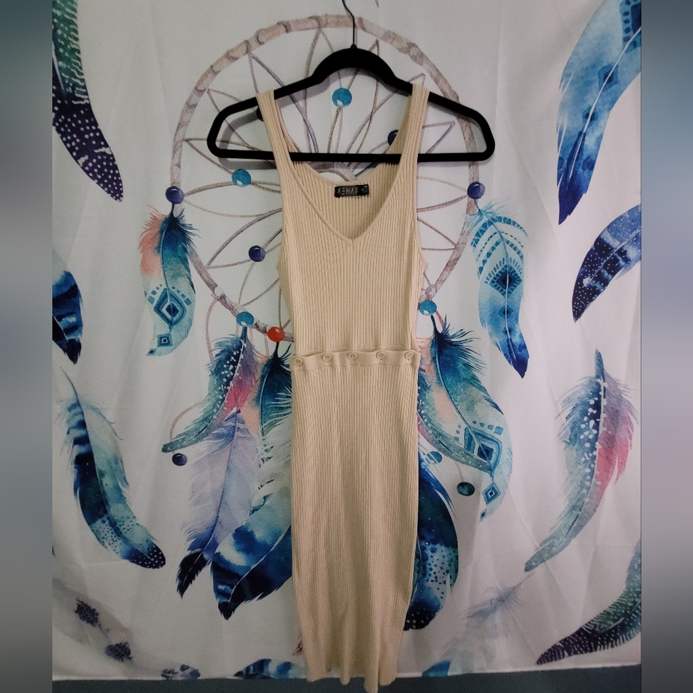 Cream midi dress